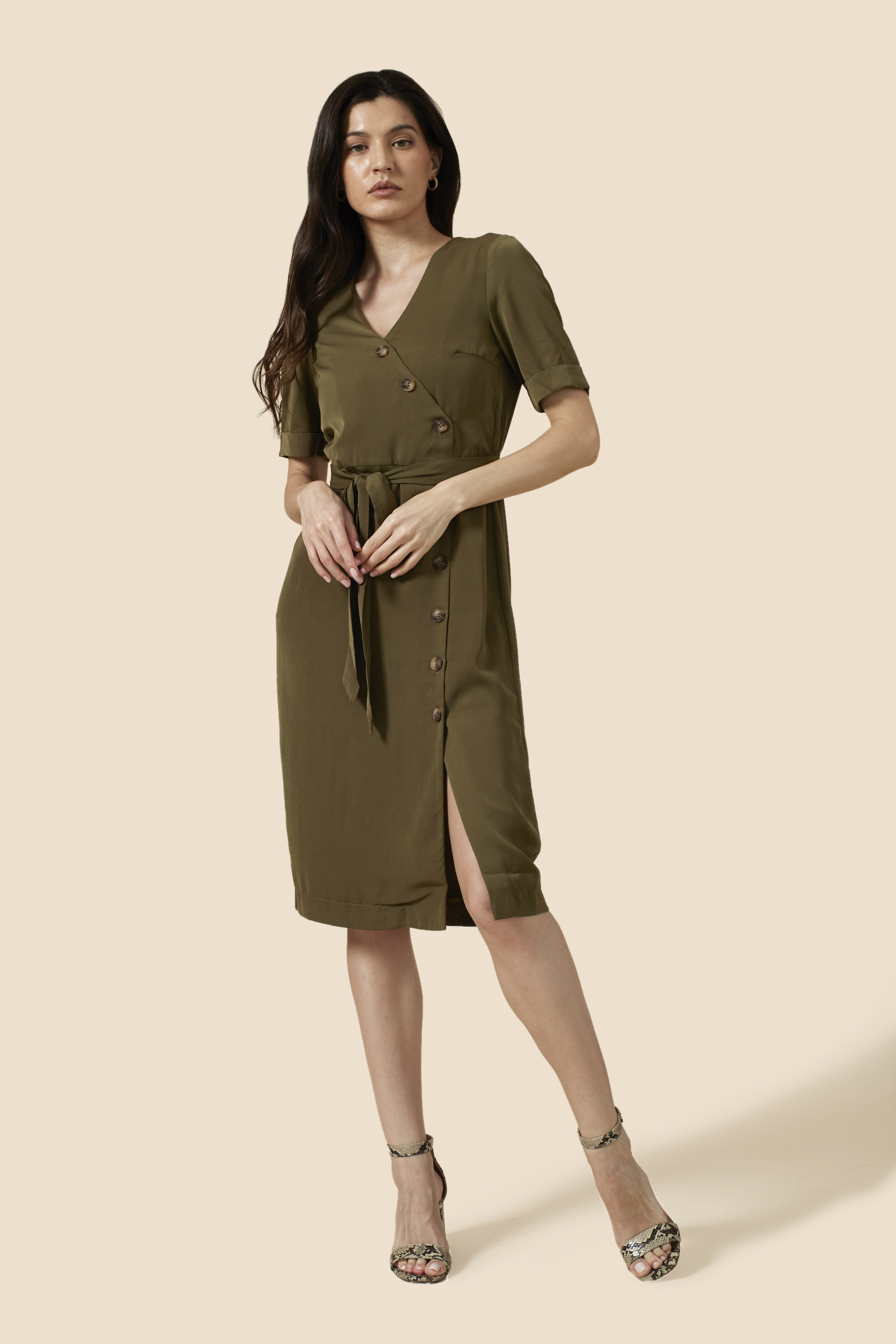 Emelie Dress - Olive Green
