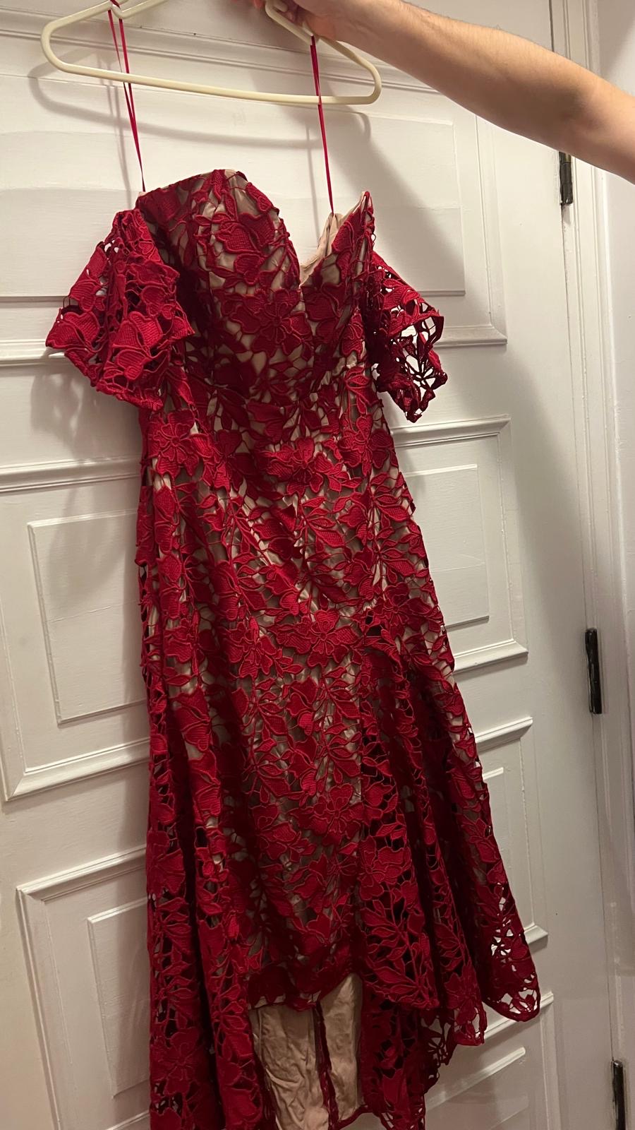 Gorgeous off shoulder red lace dress
