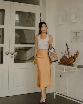 Olivia Slip Skirt - Rust Orange