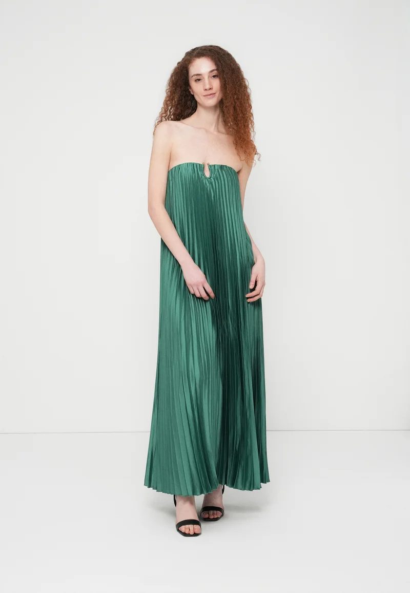 Abercrombie & Fitch Strapless Flow Maxi Dress in Green