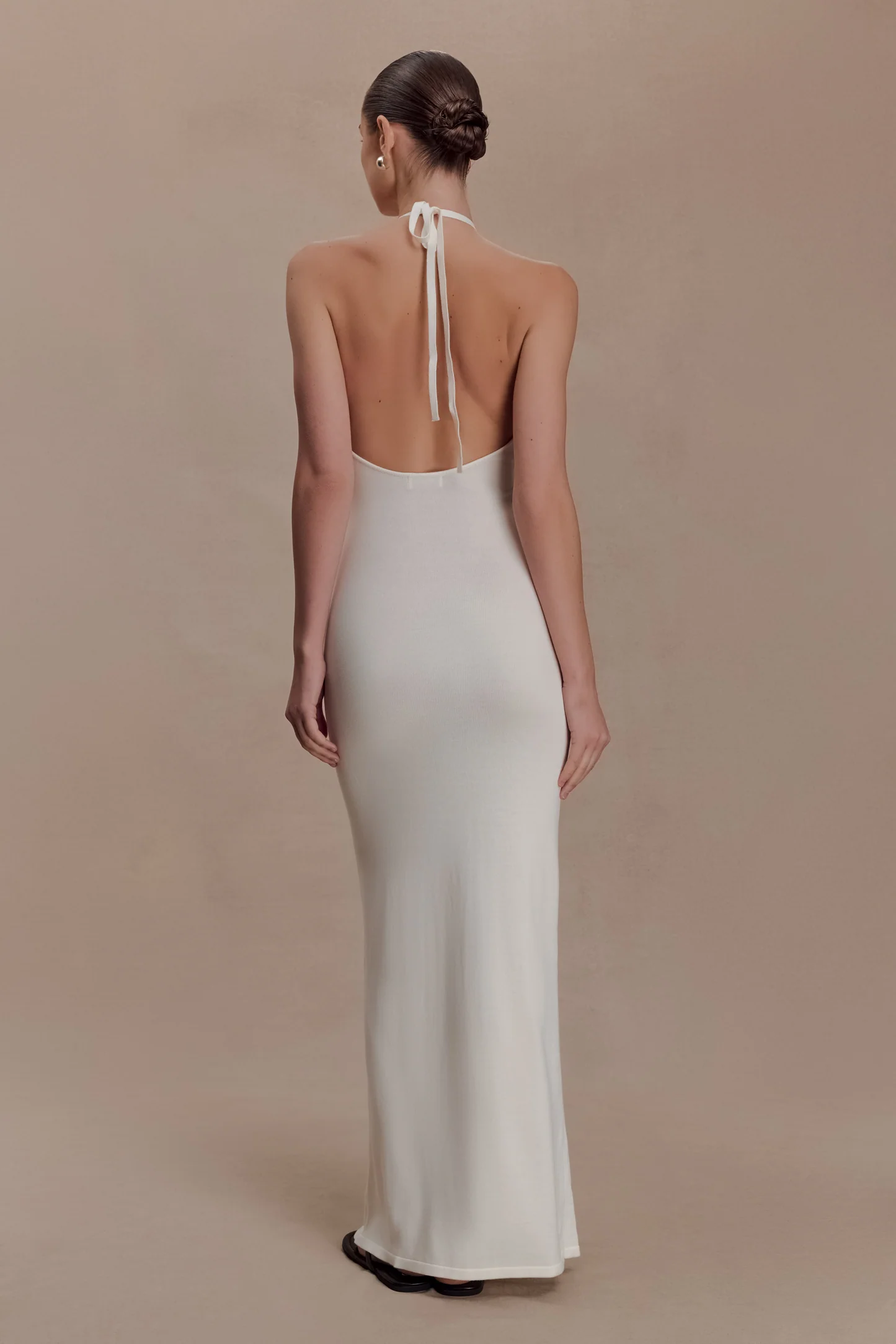 Meshki White Maxi Halter Dress