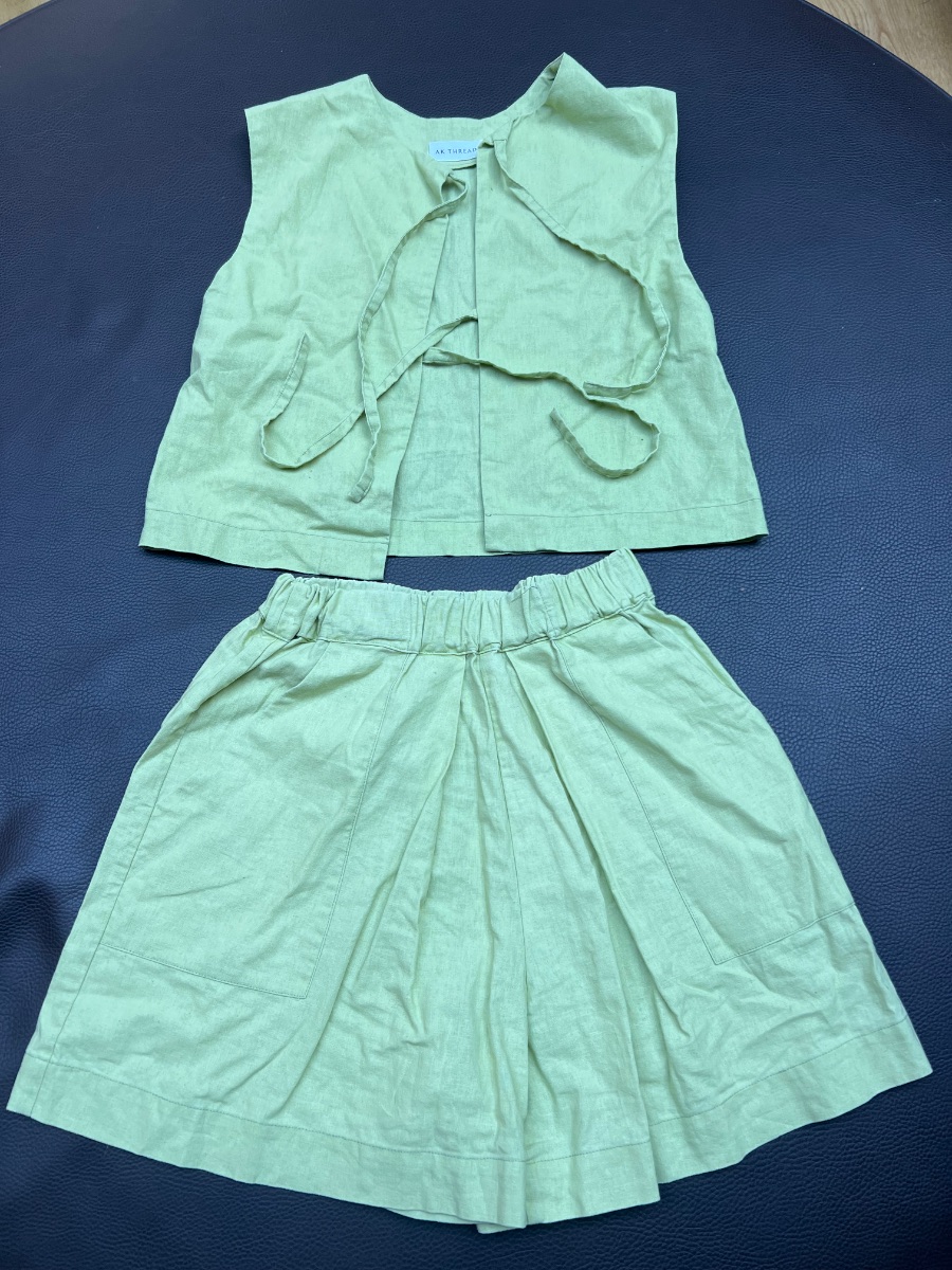Green linen coord