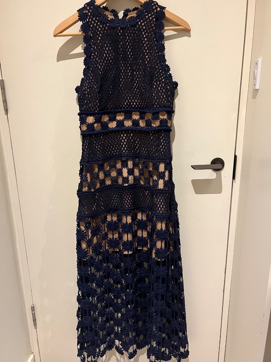 Navy floral long dress