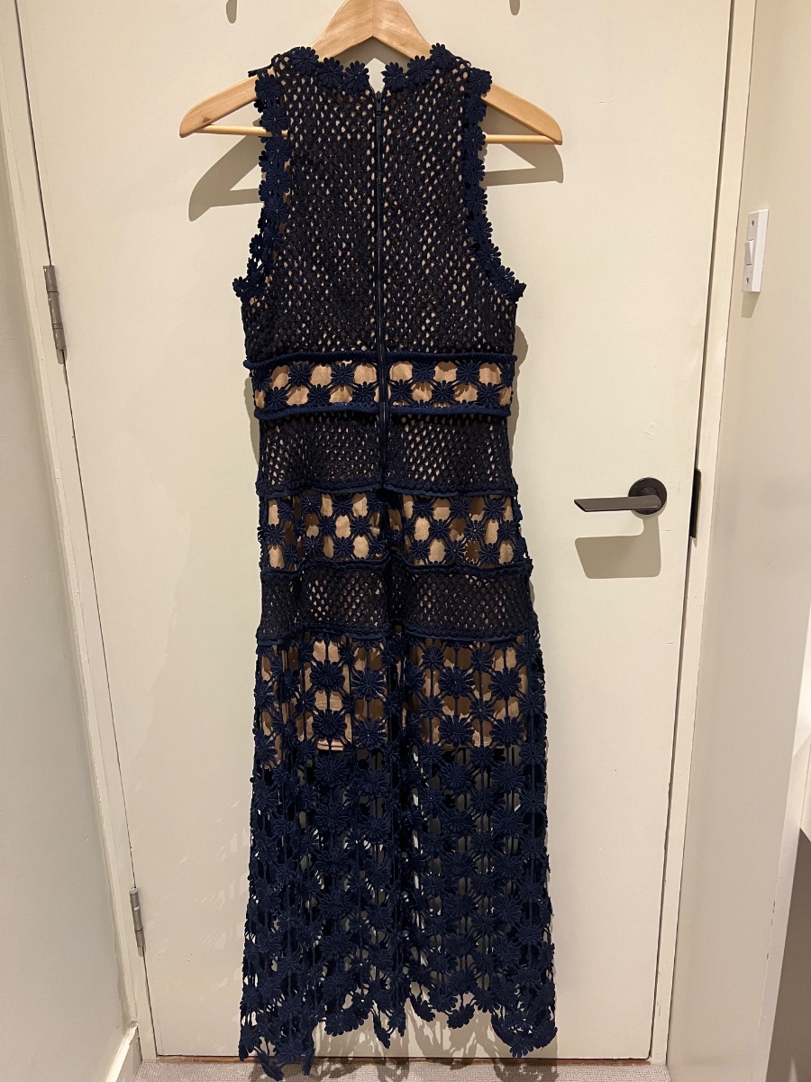 Navy floral long dress