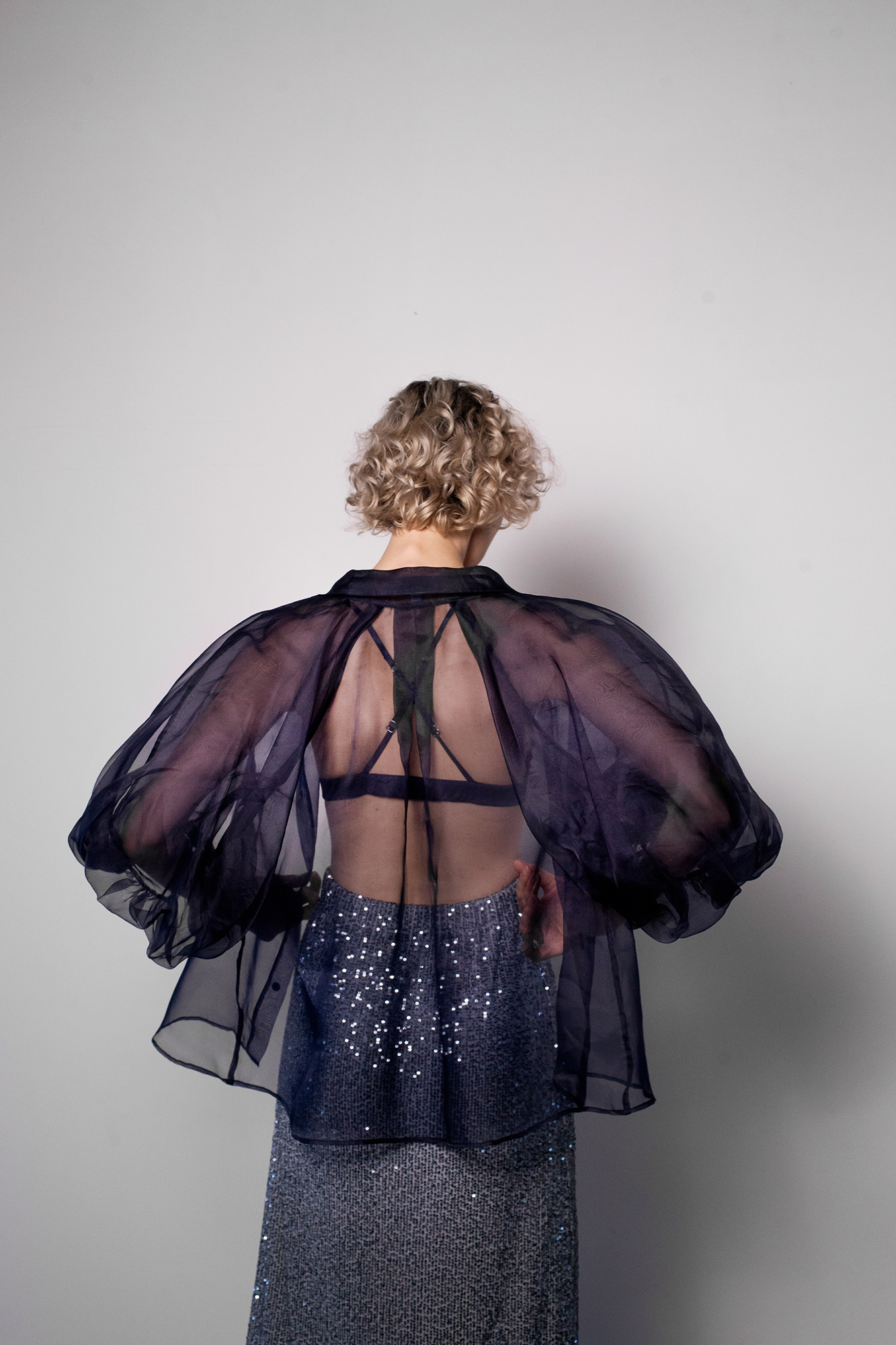 ORGANZA PUFF SLEEVE BLOUSE