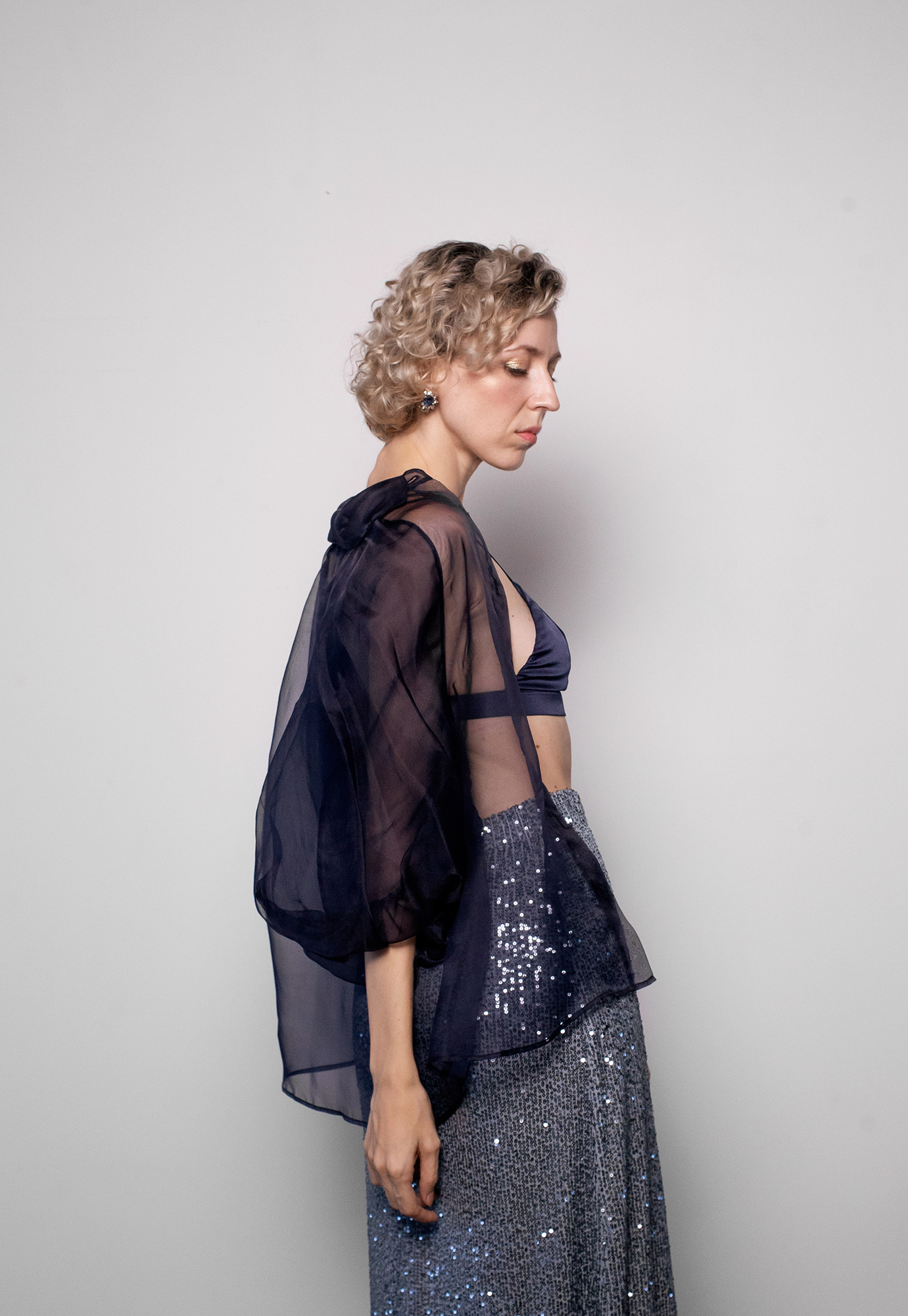 ORGANZA PUFF SLEEVE BLOUSE