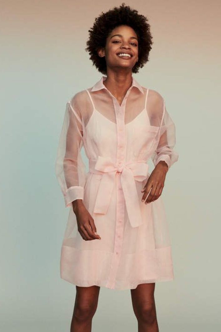 Maje Sheer Shirt Dress