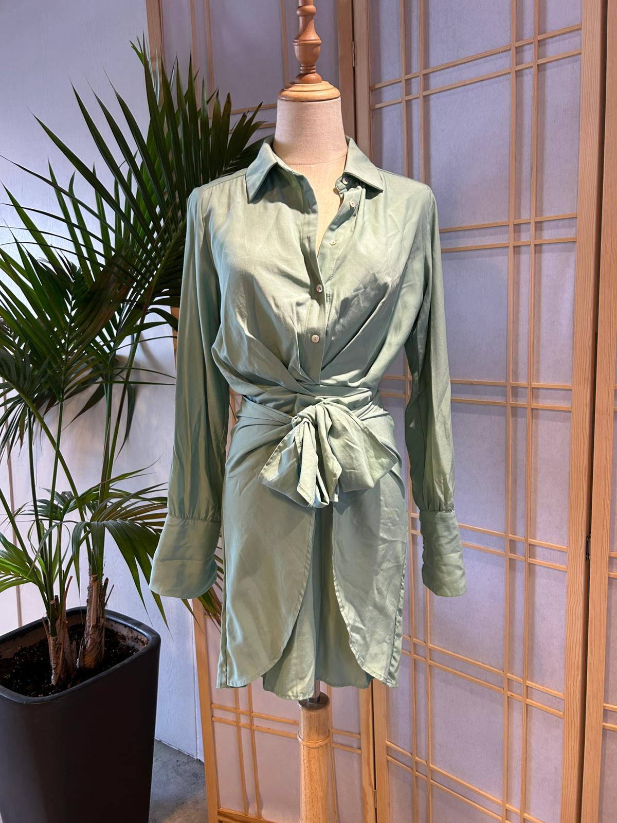 Shellivio Green Shirt Dress