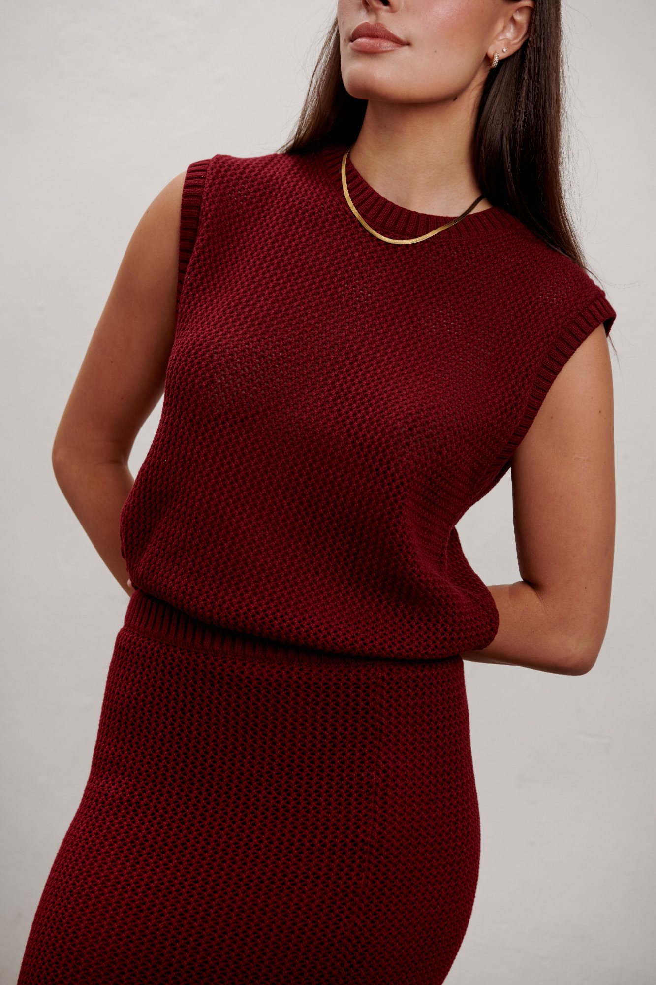 Nina Midi Skirt - Burgundy