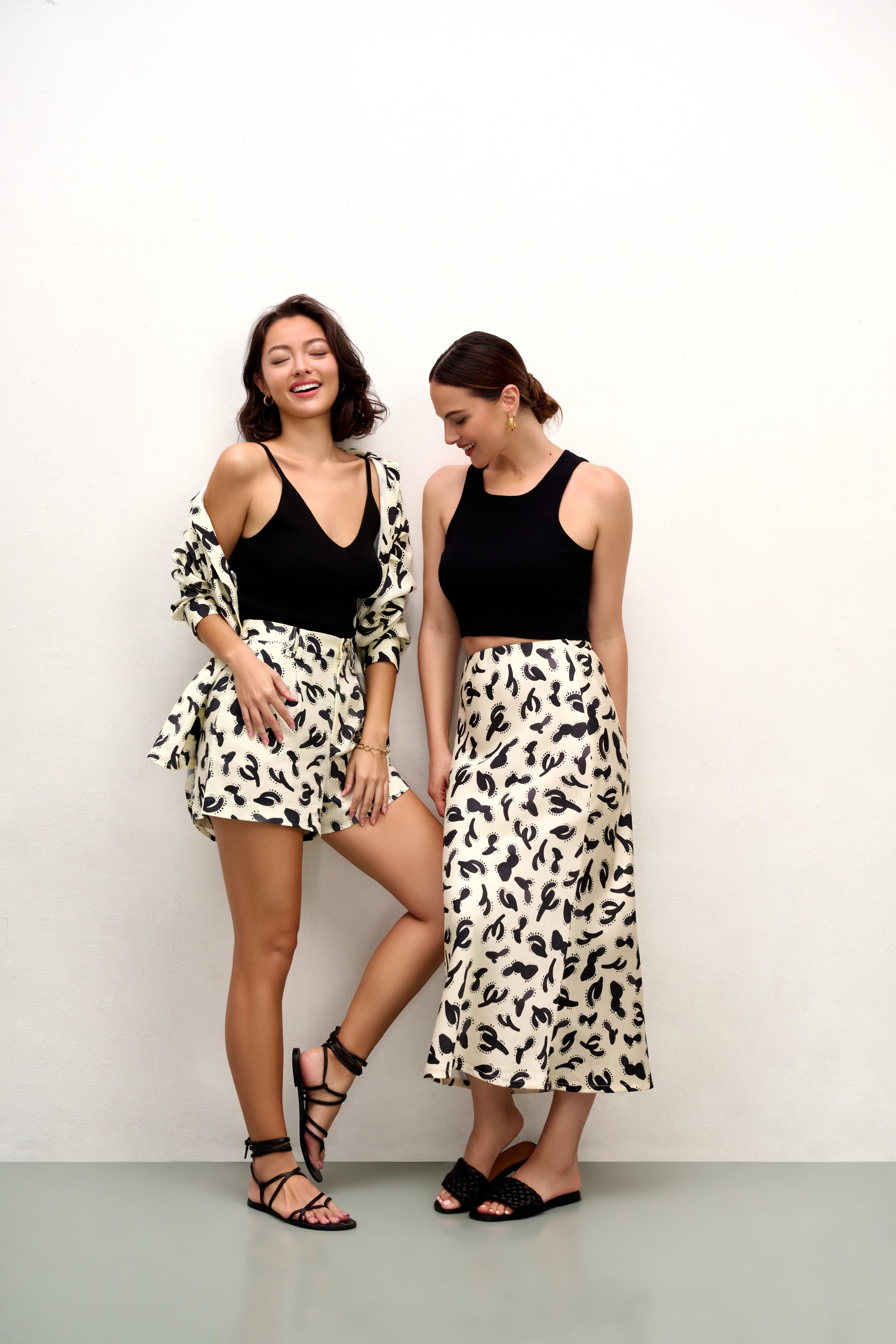 Olivia Slip Skirt - Cactus White