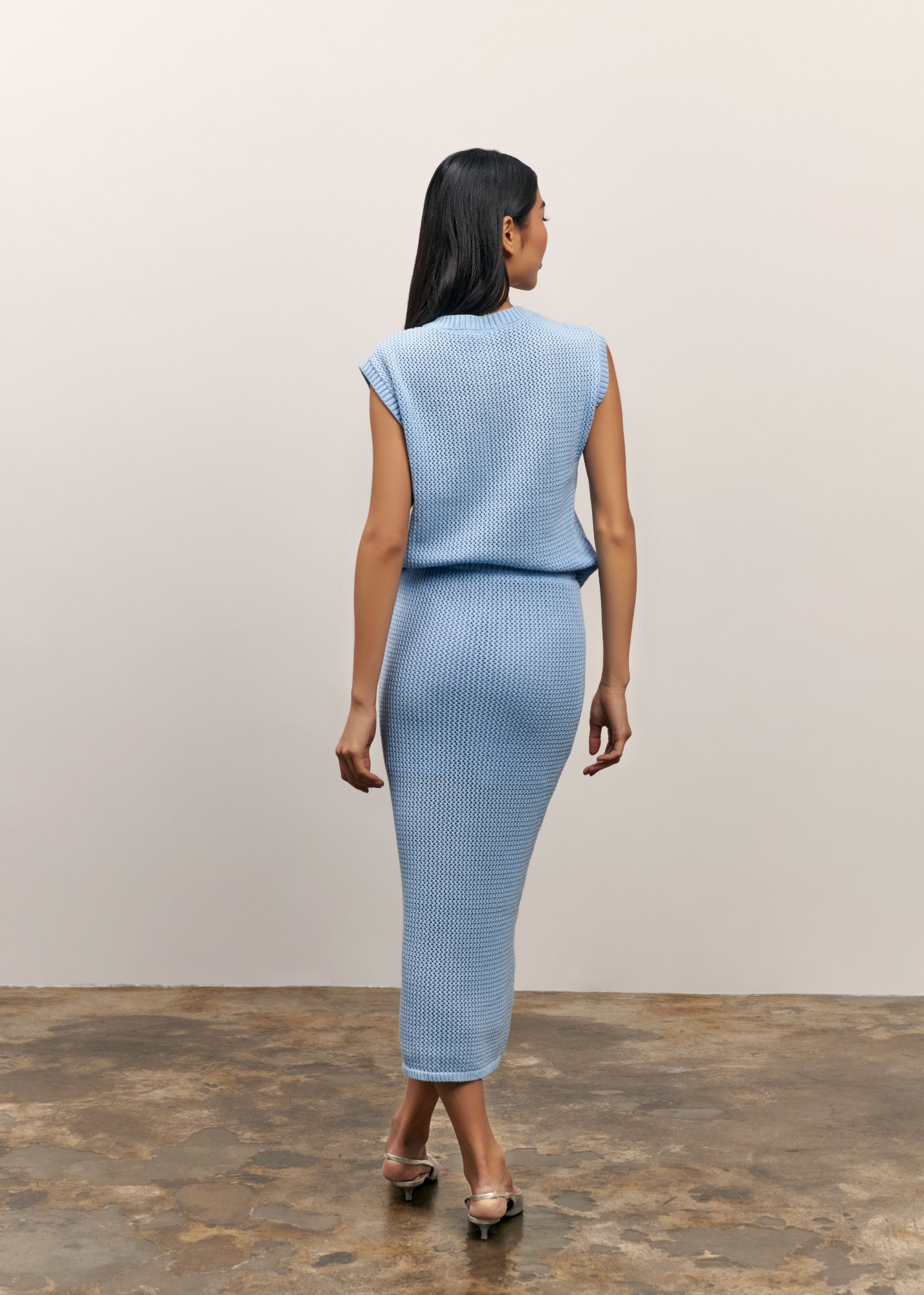 Nina Midi Skirt - Blue