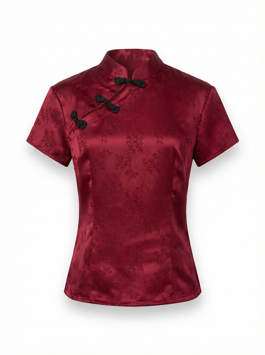 BAMBOO MANDARIN COLLAR TOP
