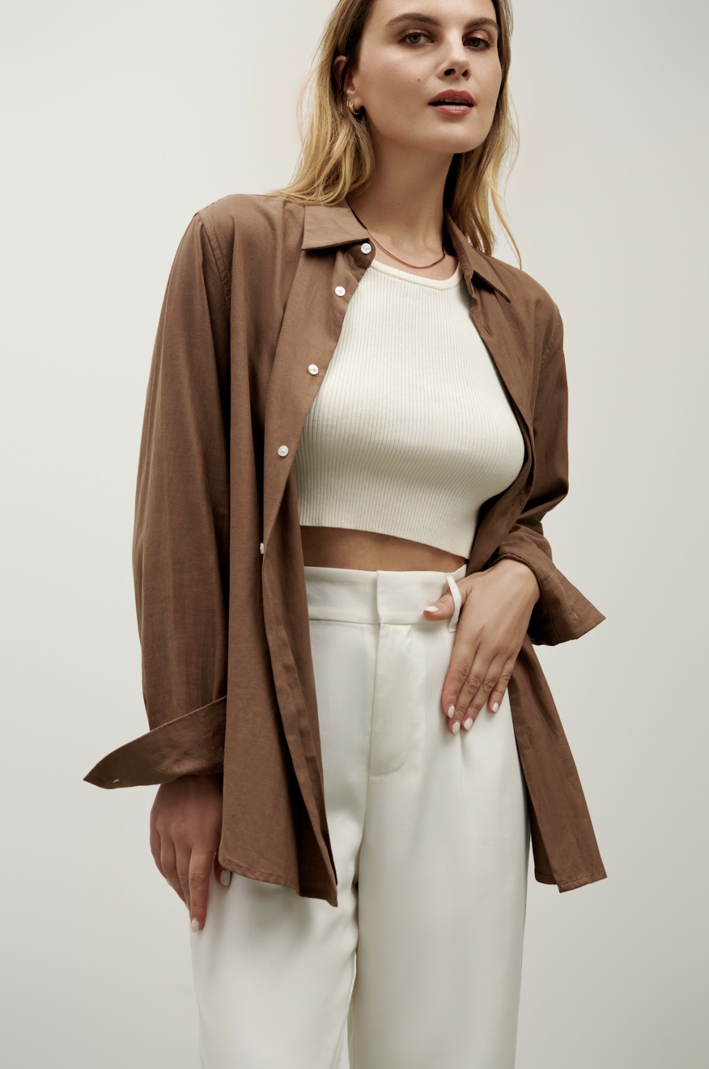 Avery Button Down - Chocolate Brown