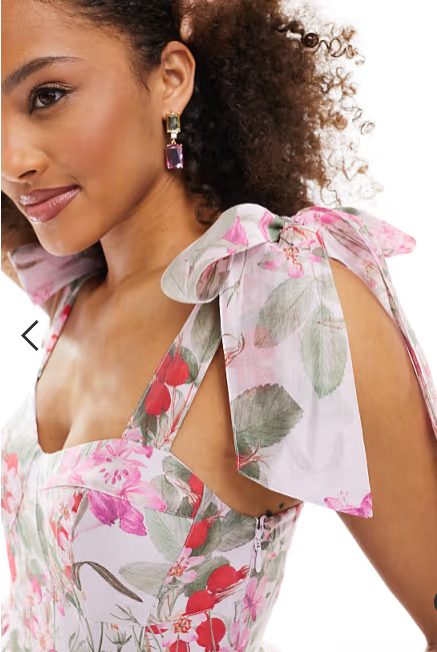 & Other Stories Corset Front Tiered Maxi Dress in Floral Print