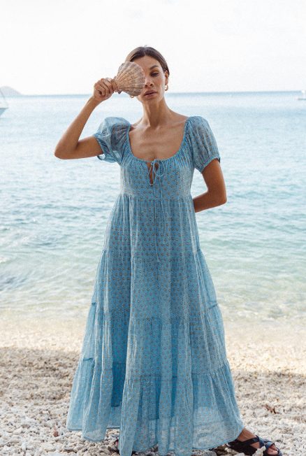 Daughters Of India - Sita Maxi Dress - Bluebell