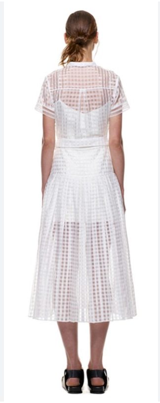 Self-Portrait Sheer Gingham Shirt Dress