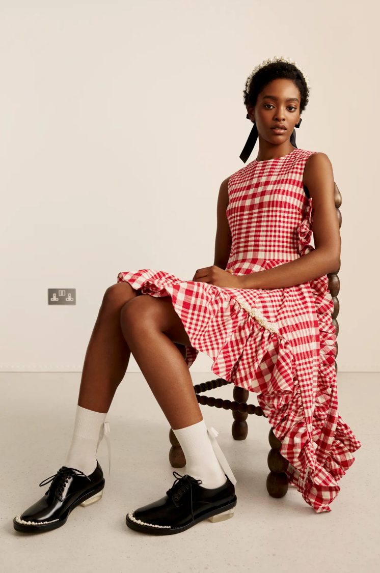 Simone Rocha x H&M ruffle plaid dress