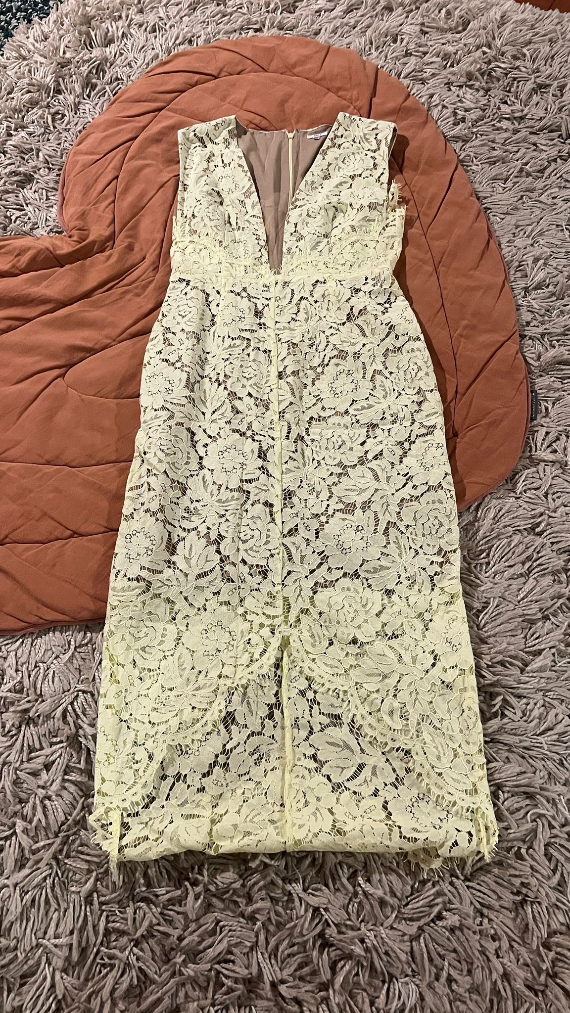 Pastel yellow evening dress