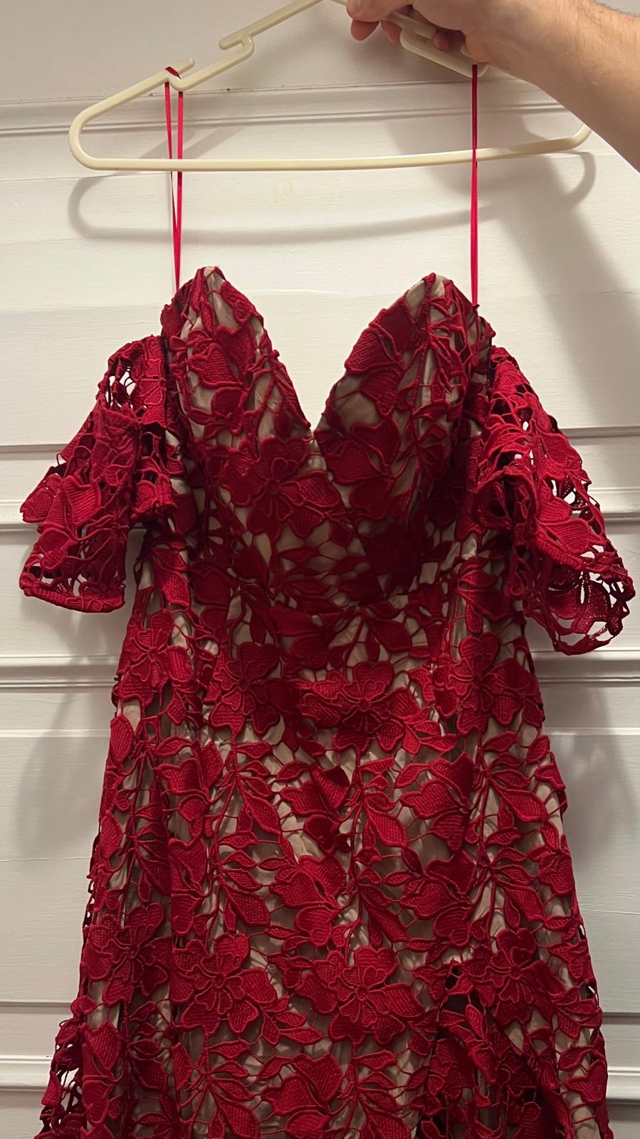 Gorgeous off shoulder red lace dress