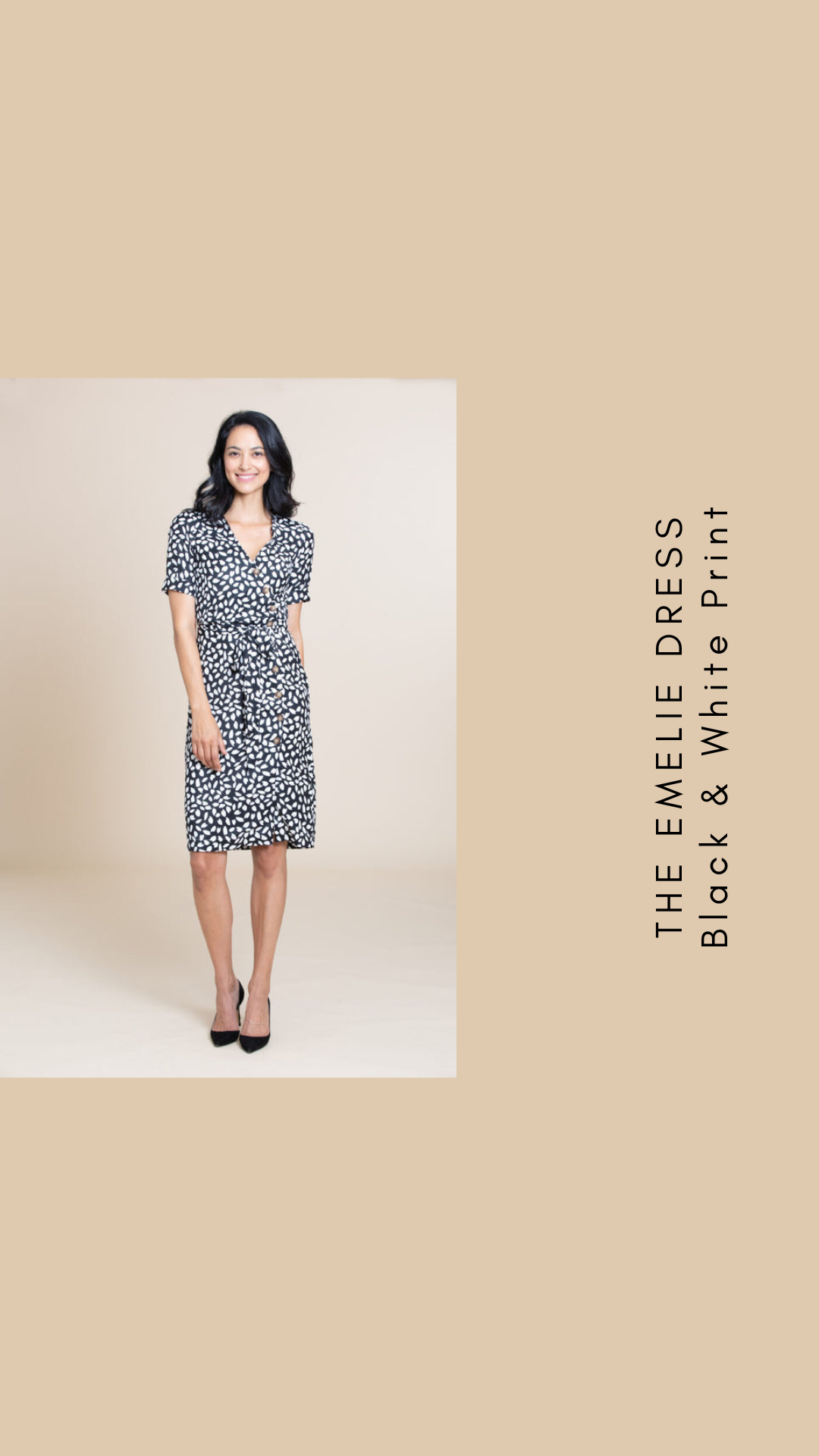 Emelie Dress - Black and White