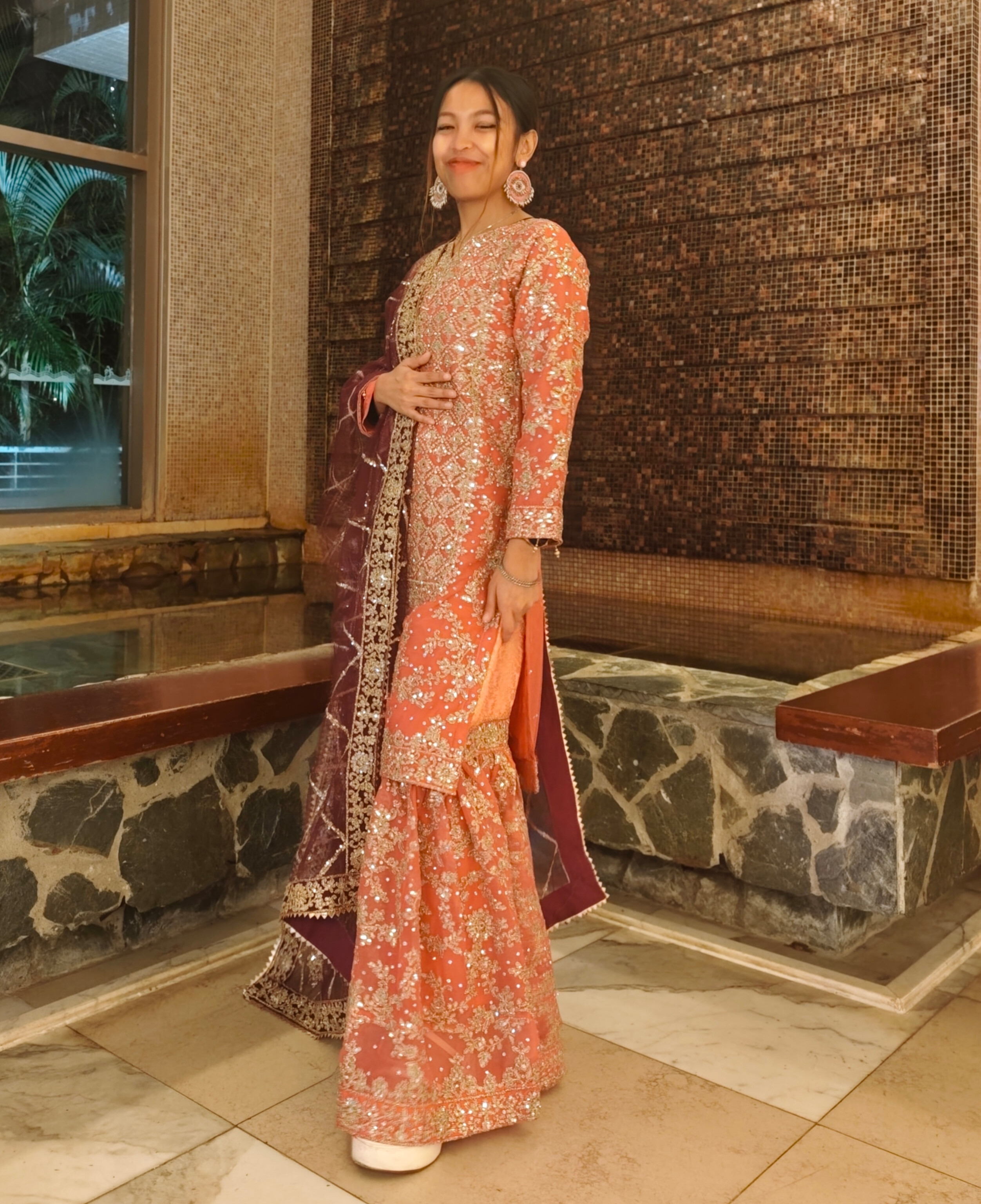 Pink Pakistani Sharara Set with Dupatta – Wedding / Dholki Wear