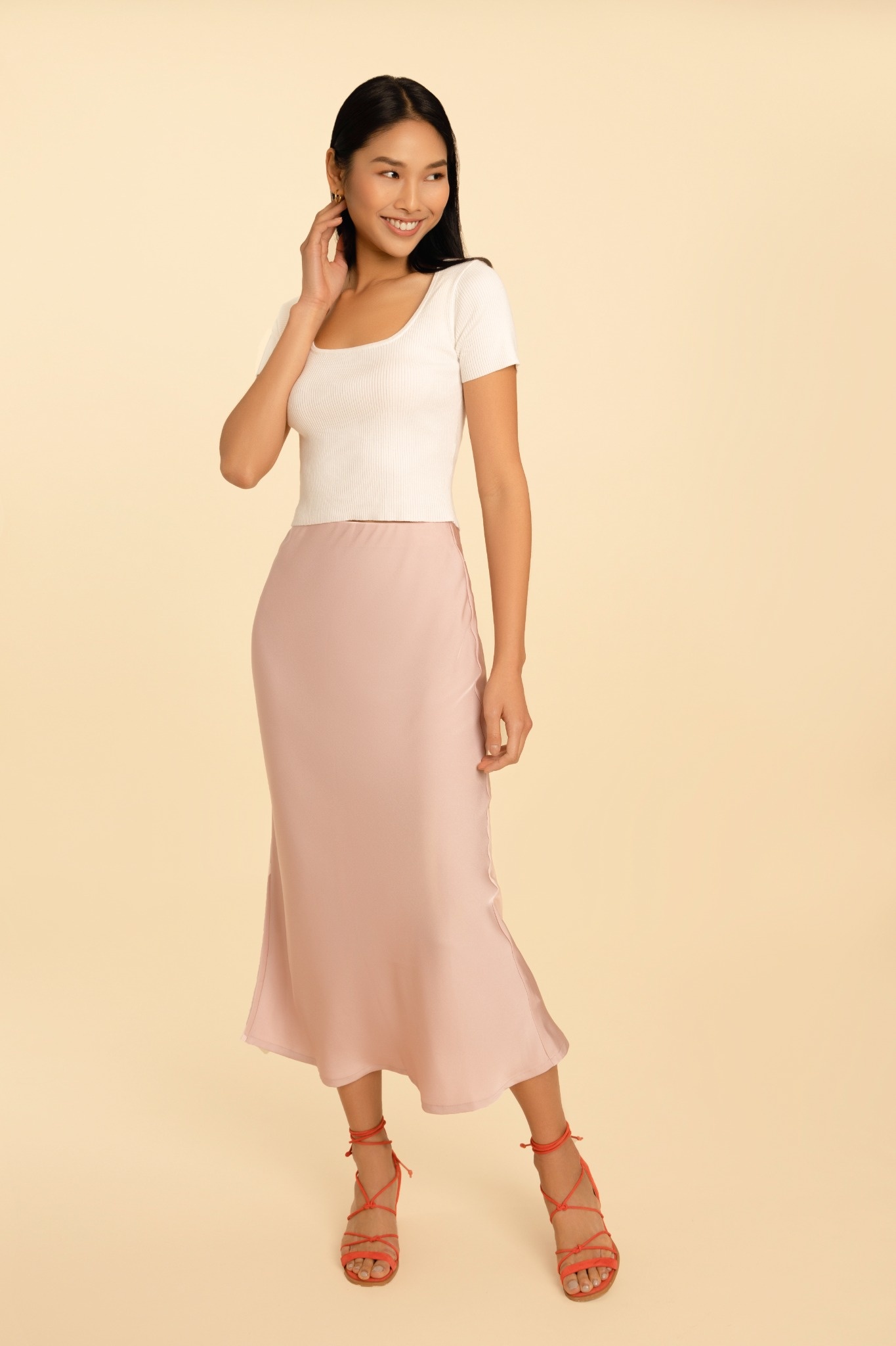 Olivia Slip Skirt - Dusty Pink