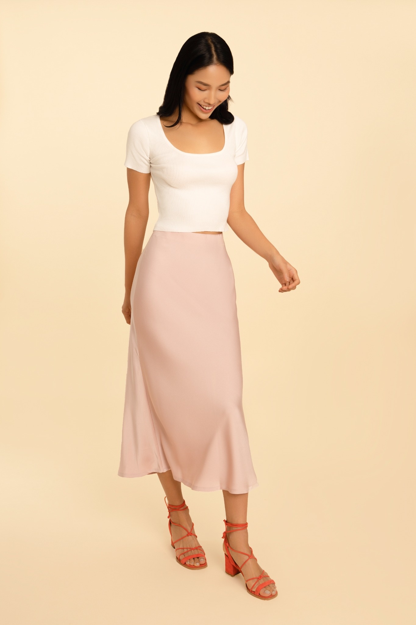 Olivia Slip Skirt - Dusty Pink