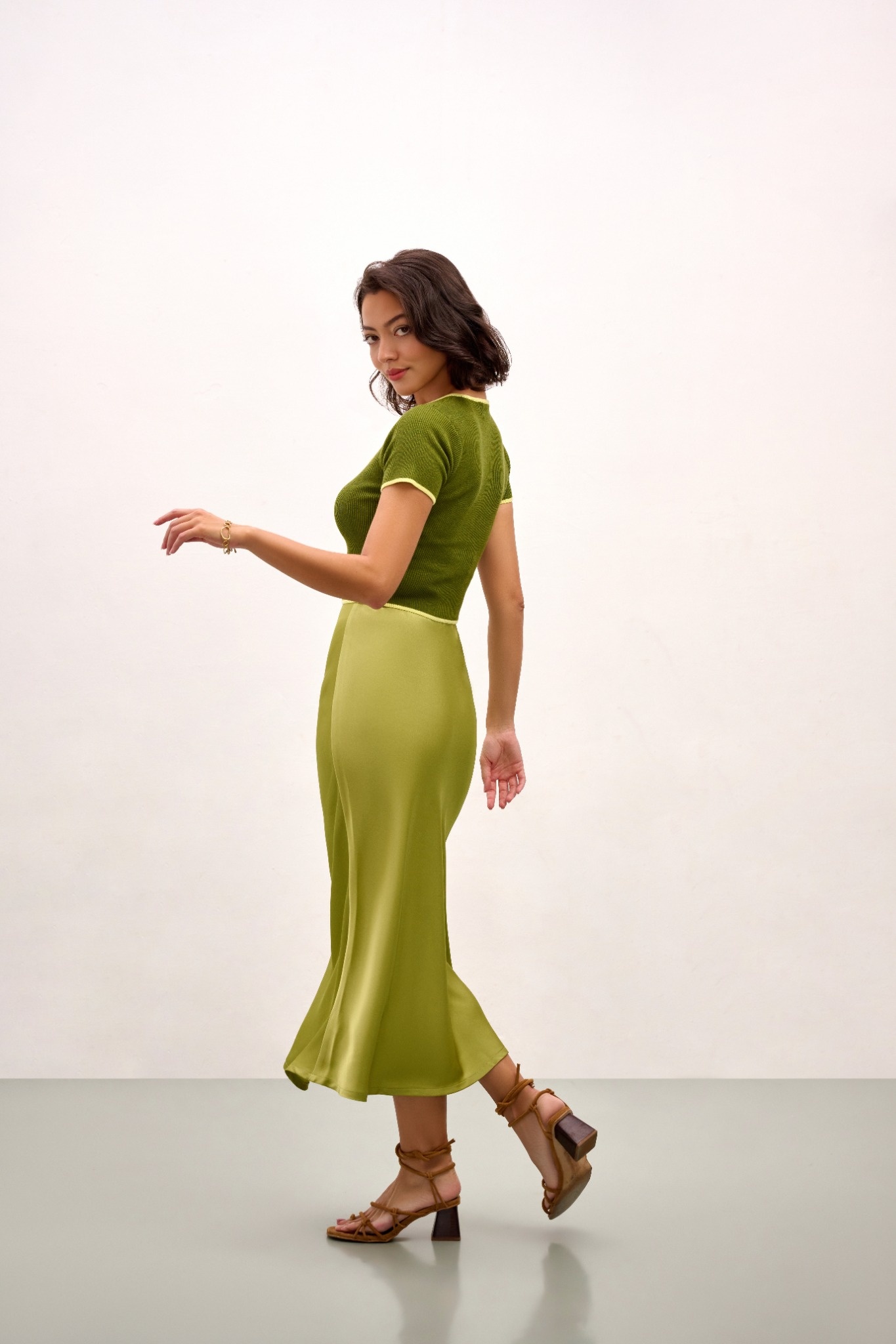 Olivia Slip Skirt - Spring Green