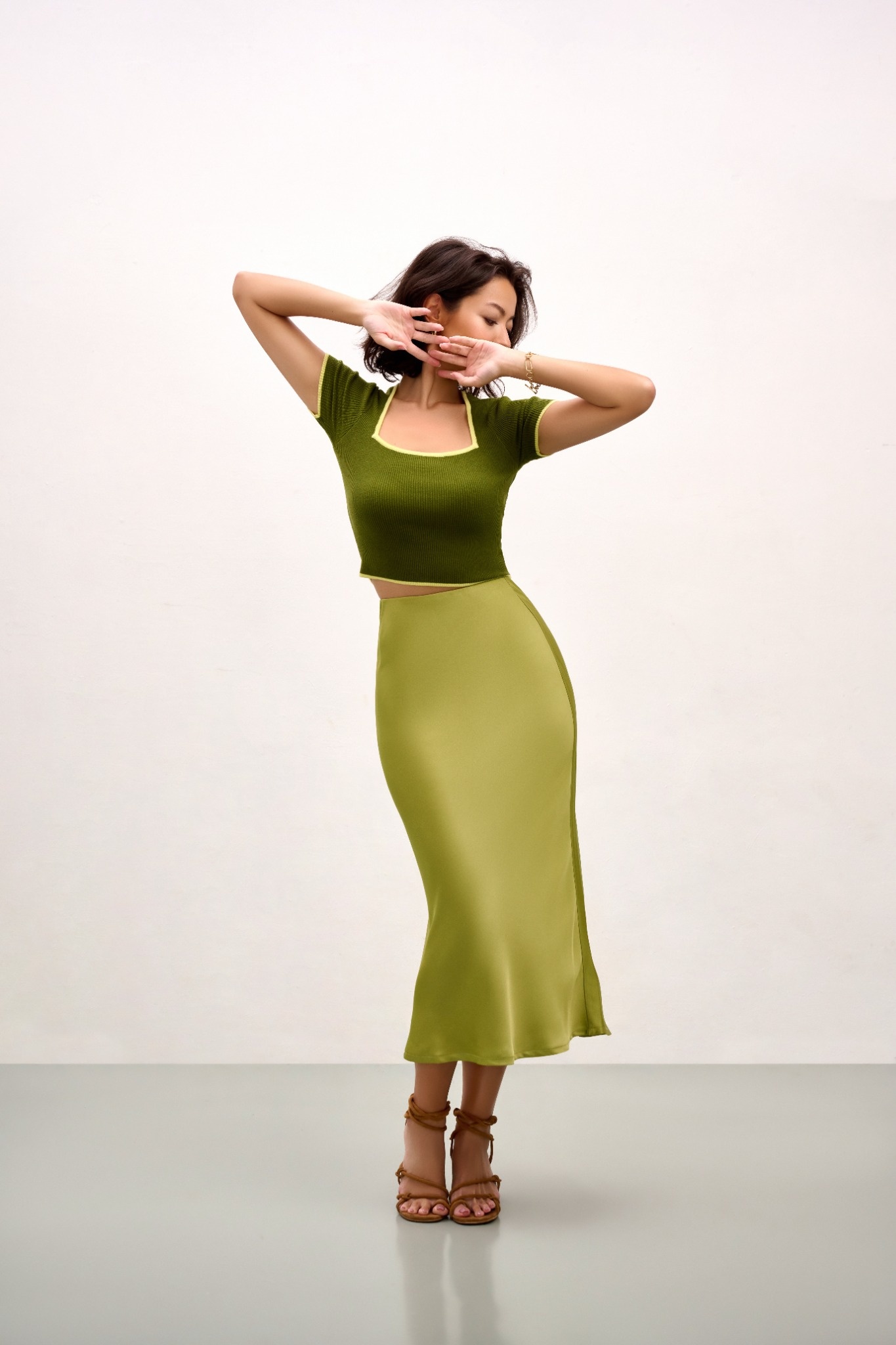 Olivia Slip Skirt - Spring Green