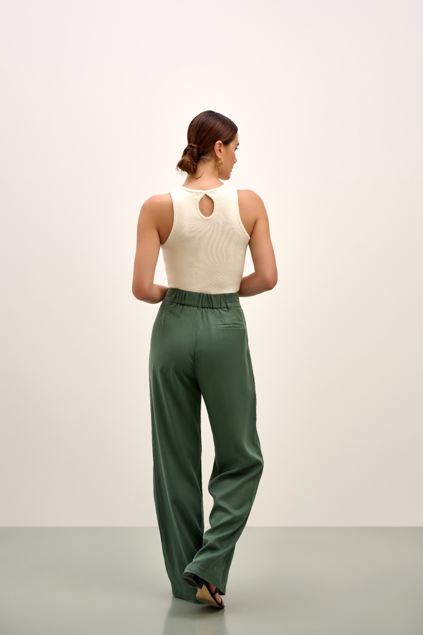 Willow Wide Leg Pant - Evergreen Green