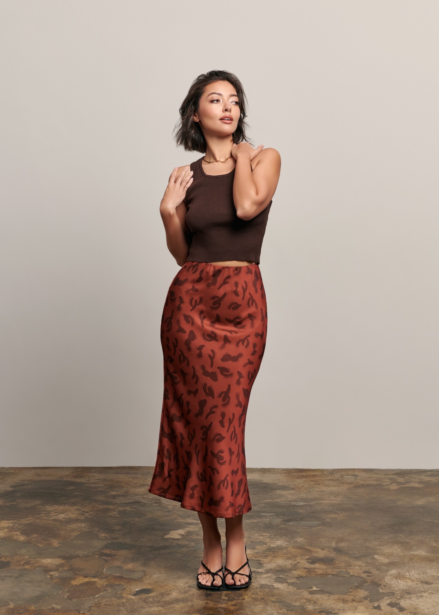 Olivia Slip Skirt - Burnt Cactus