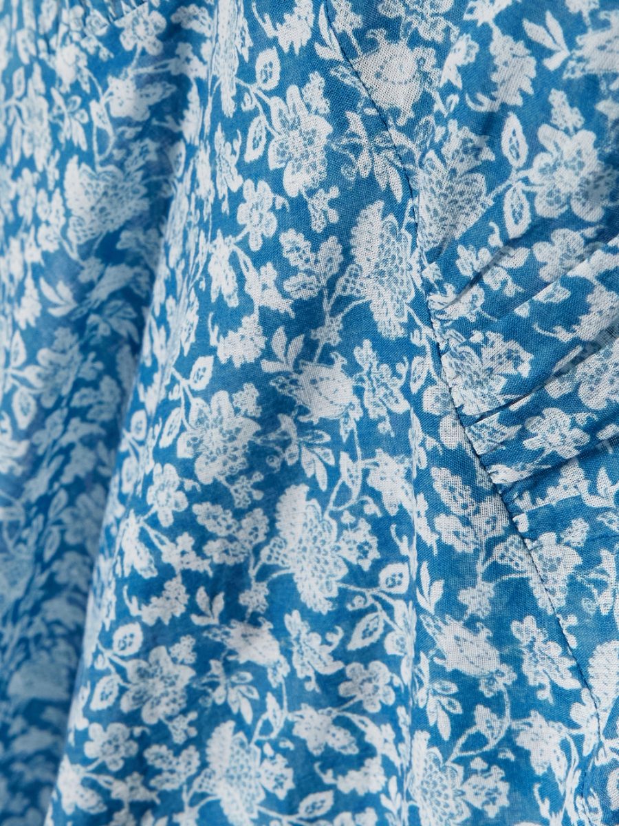 Romina tie-detailed floral-print organic cotton-voile midi dress