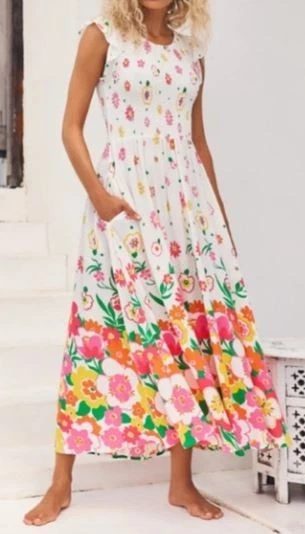 Mister Zimi Abbie Floral Print Maxi Summer Dress